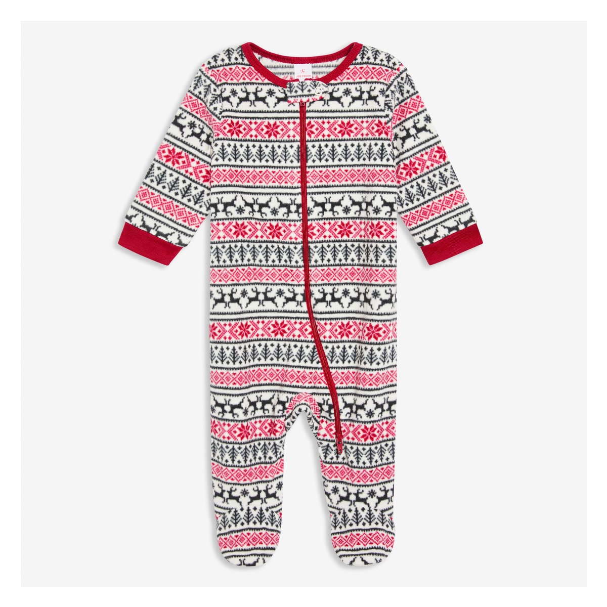 Baby Double Zip Footed Sleeper in Off White from Joe Fresh